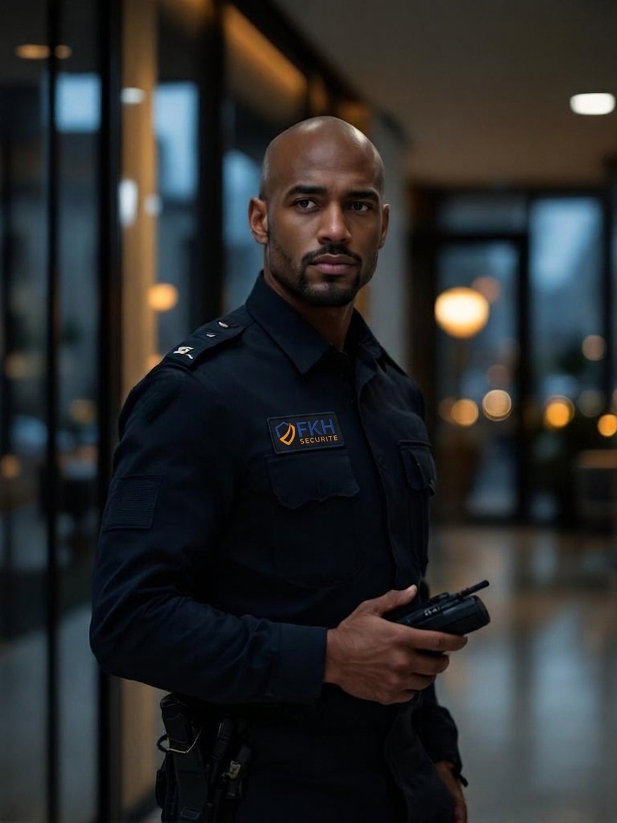 Agent FKH Sécurité en mission de protection à Paris
